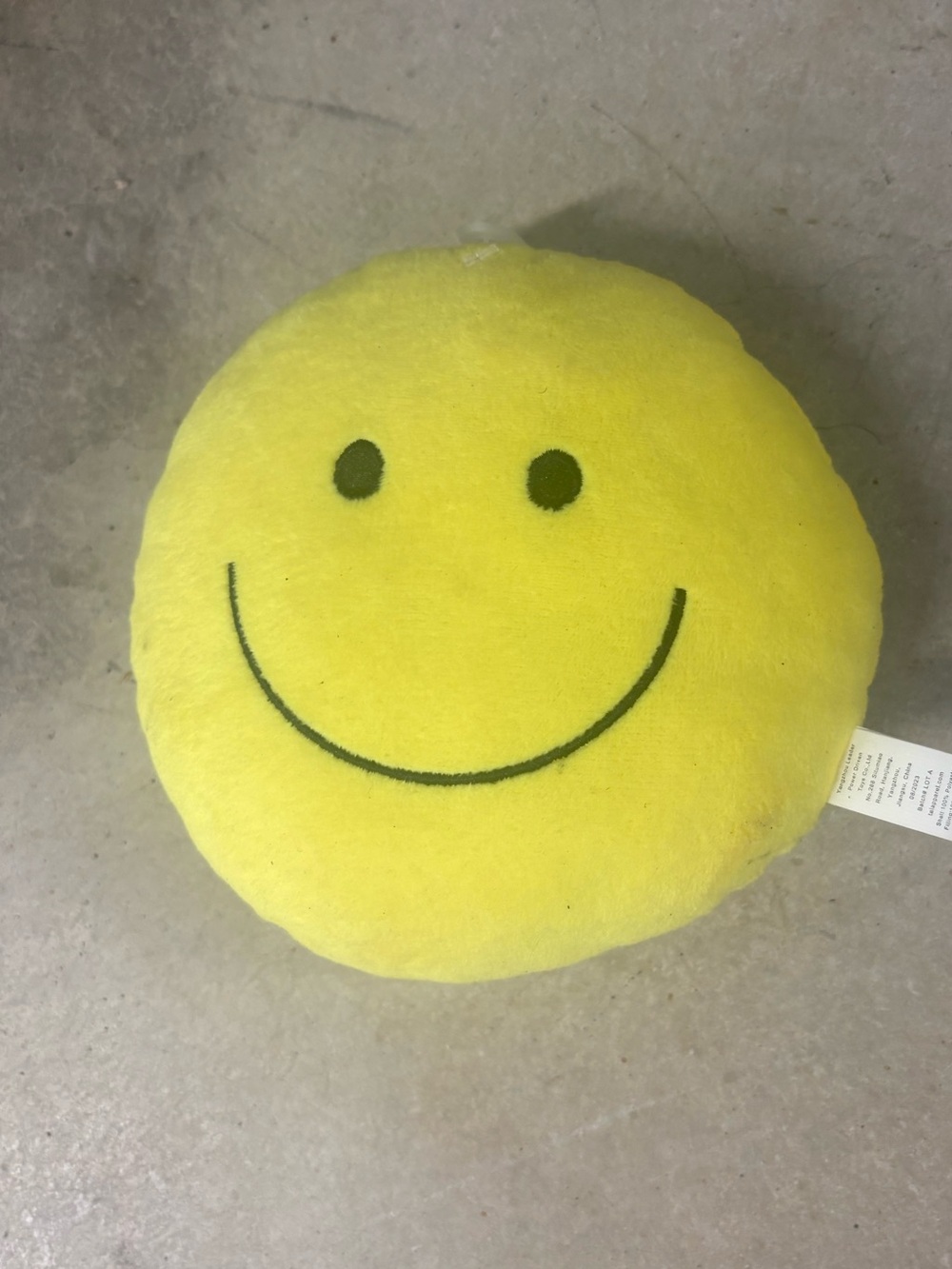 Smiley Face Plush Toy Yellow Small Washable 2023